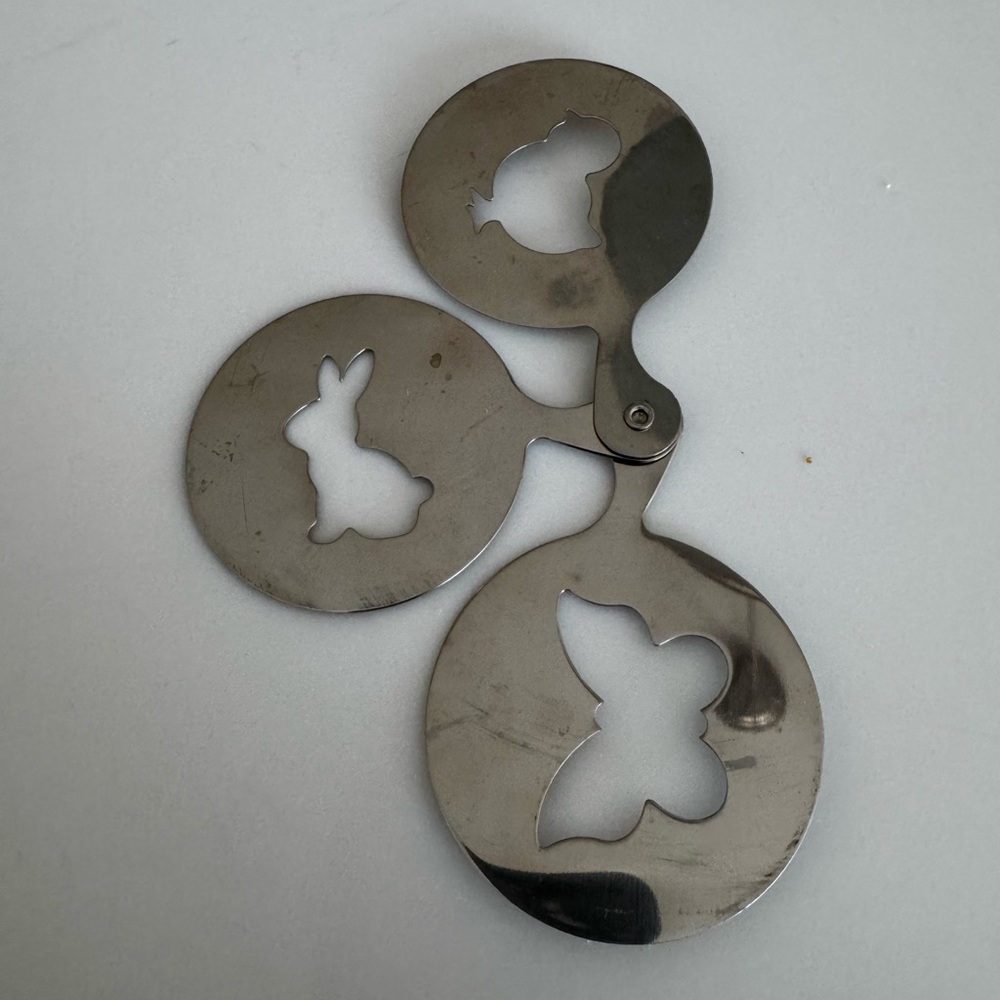 Metal Baking Stencils - Bunny, Butterfly, & Bird - 3-in-1 Swivel Set